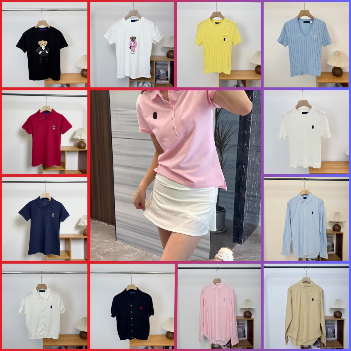 Women's RL Short Sleeve Sweater Designer Casual Luxury Knitwear Cotton Embroidery Fashion Pullover Polo Shirt