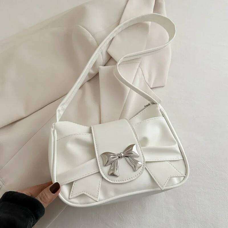 Trendy Bow Shoulder Handbag Casual Underarm Daily Commuting PU Leather Lady Banquet Bag Business Women's Bags XJ260311
