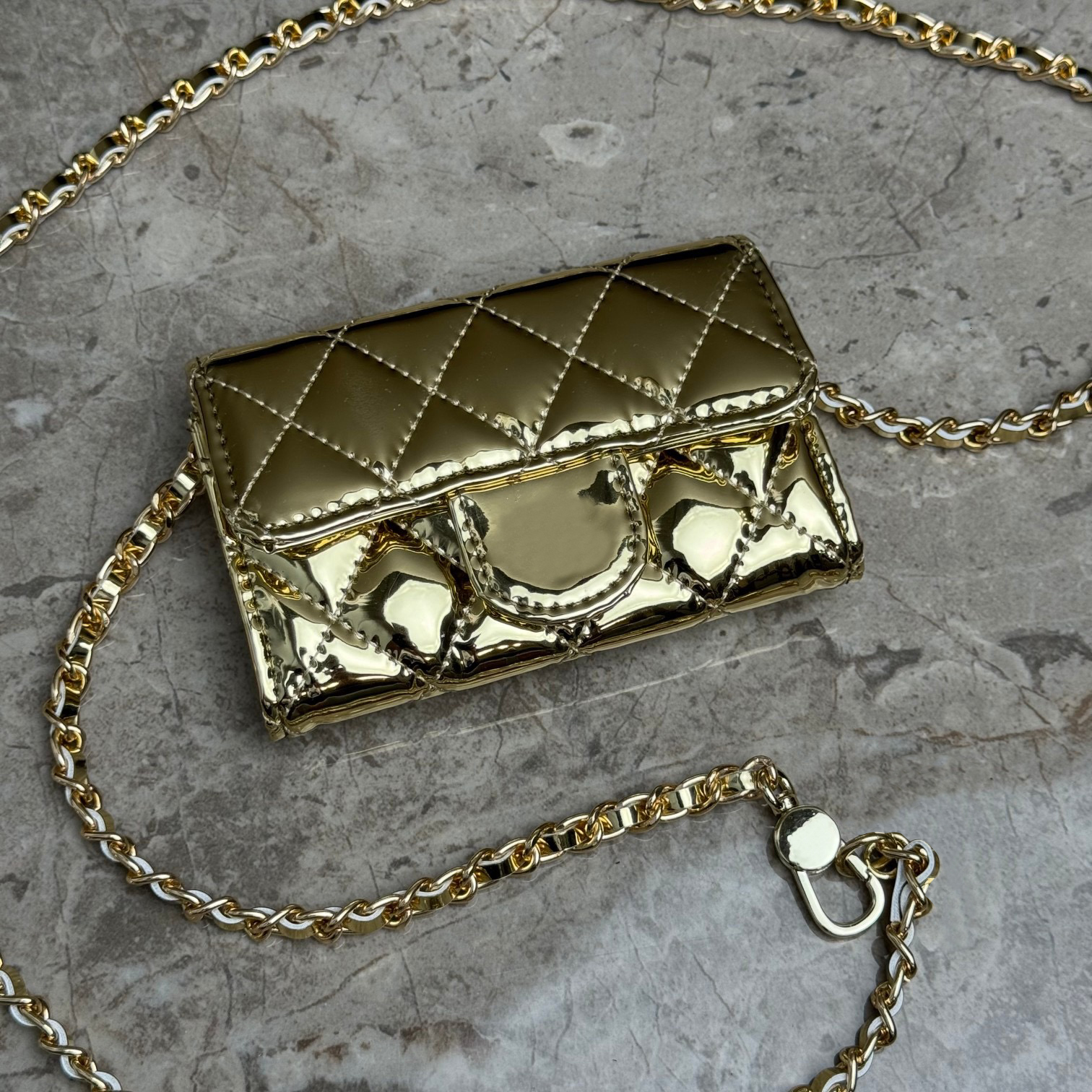 Designer Top-quality Shoulder Bag With Chain Strap, Double-layer Letter-style Wallet, Solid Buckle Sheepskin. Ladies' Luxurious Evening Bag, Small Handbag.