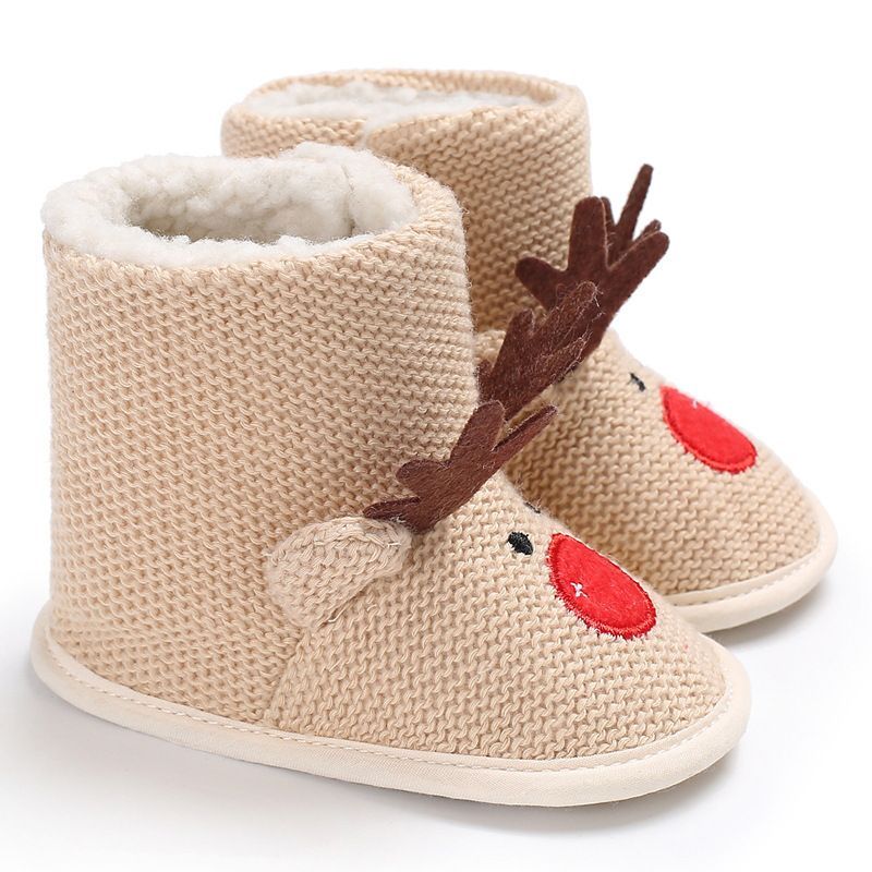 New year Christmas Newborn Baby Shoes Boys Girls Toddler First Walkers Soft Bottom Kidszworld Infant Flats Warm Snow Boots 0-18 Months K003