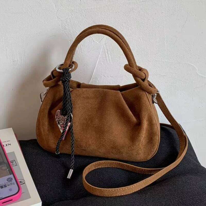 Small Suede Fashion Leather Shoulder Bags for Women 2026 Luxury Designer Brand Trend Crossbody Bag Females Short Handle Handbags XJ260311