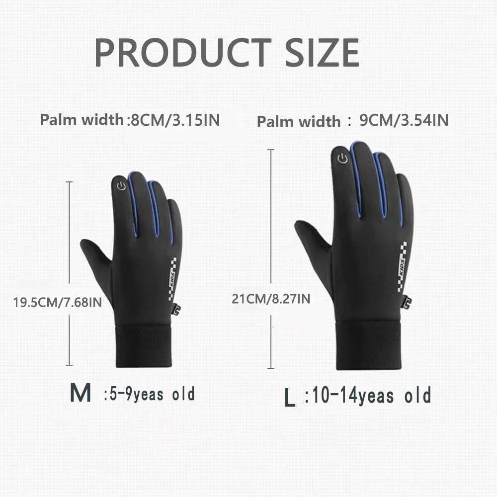 CZHIYAO Kids Winter Cycling Gloves Touchscreen Thermal Sports for Boys Girls Anti-Slip Outdoor for Bike Cycling Skiing Running M260311