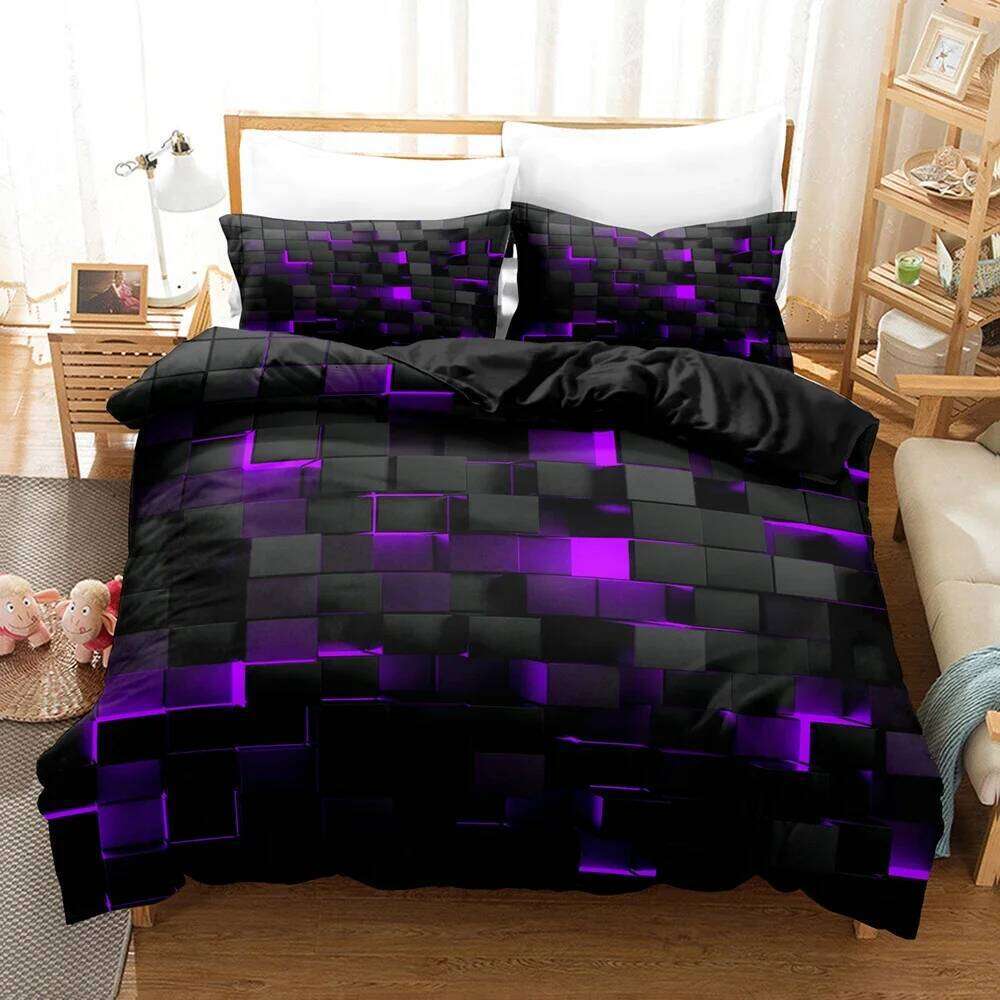 3pcs 1xDuvet + 2xPillowcase Without Core Red Grid Print Bedding Set Comfortable Duvet Cover For Bedroom H260311 - view 3