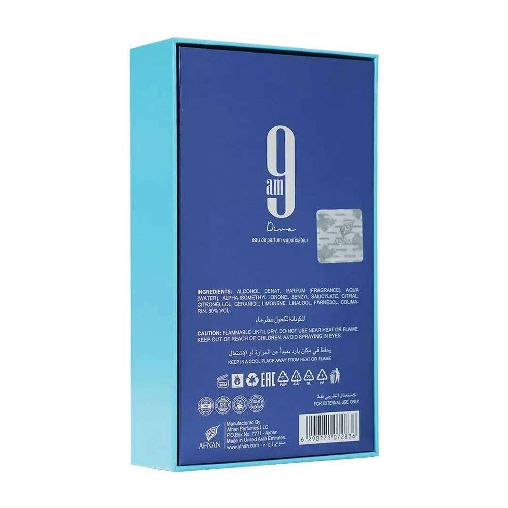 Afnan 9 AM Dive Unisex Eau De Parfum, 3.4 Fl. Oz Z260311