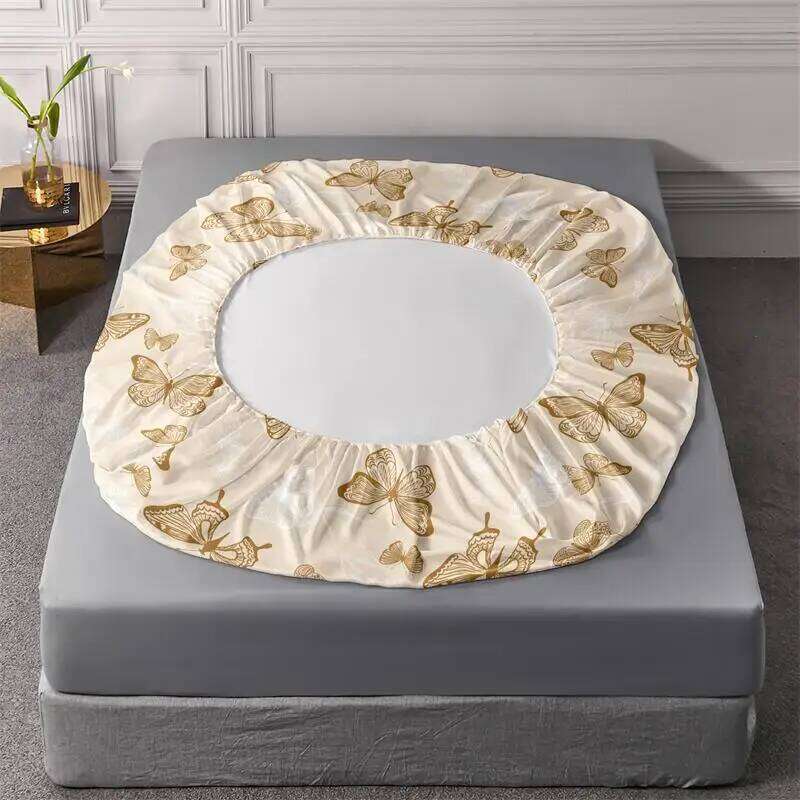 4pcs Butterfly brushed Fitted sheet+flat sheet+pillowcase set skin friendly breathable Queen Size Flat bed sheet Pillowcases H260311