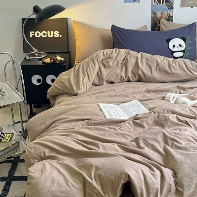 2024 new Class A washed cotton towel embroidery four-piece set mixed and matched plain solid color four-season universal H260311