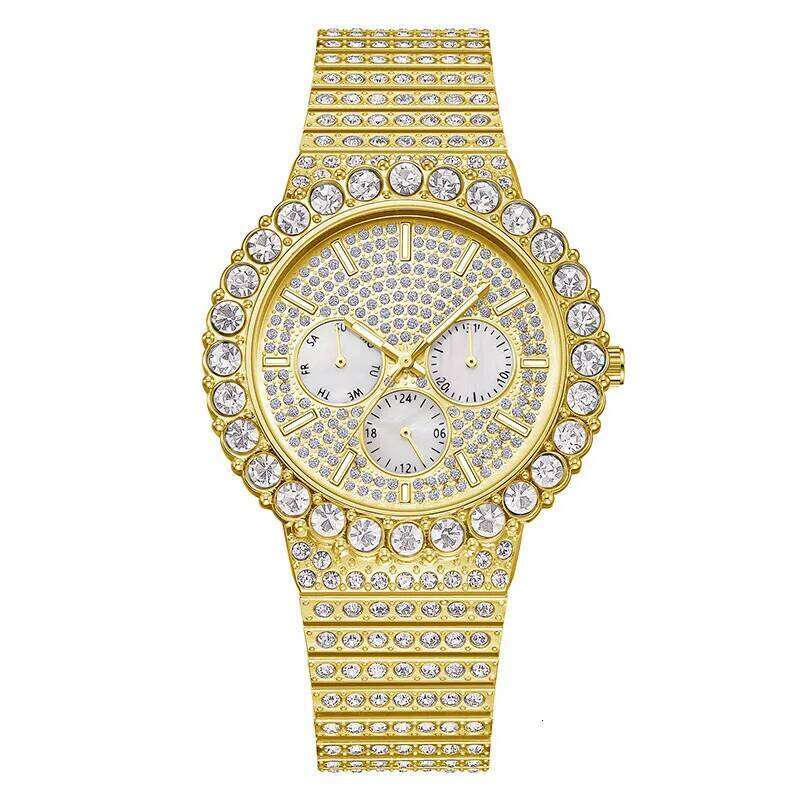 Trendy Full Diamond Fashionable Versatile Leisure Multi functional Luminous Waterproof Men's Quartz Watch