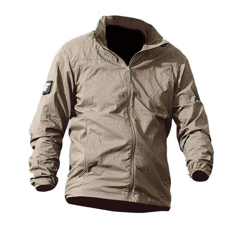 New Summer Waterproof Quick Dry Tactical Skin Men Hooded Raincoat Thin Windbreaker Sunscreen Outwear Jacket 26H0311