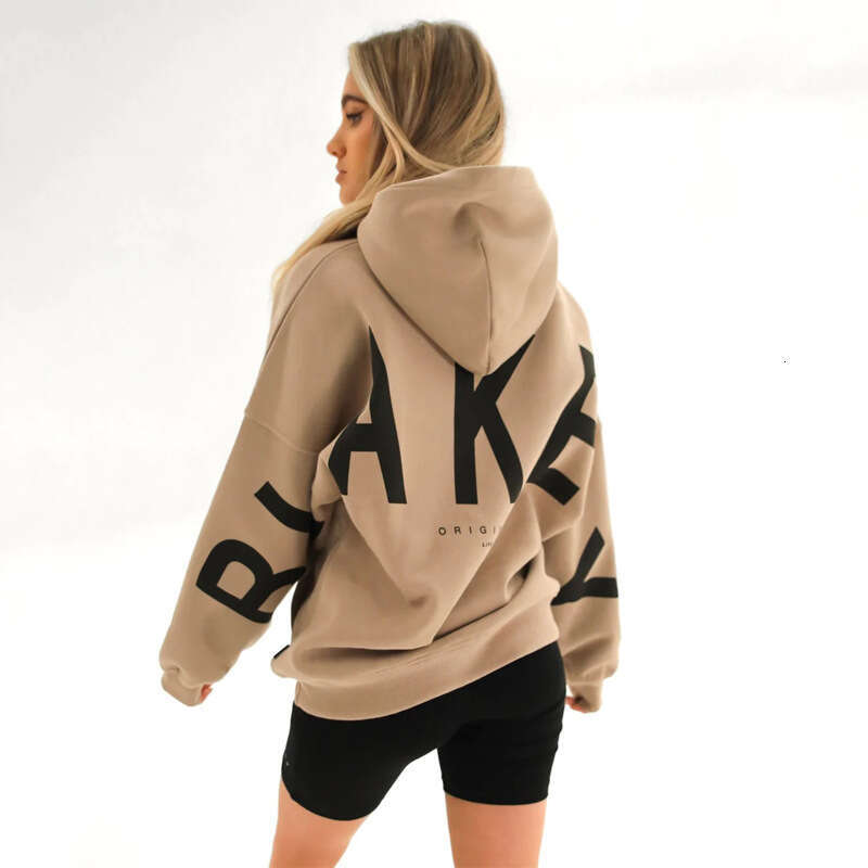 New Amazon Cross-Border European and American Fashion Printed Thick Versatile Long Sleeve Loose Hooded Sweatshirt for Women