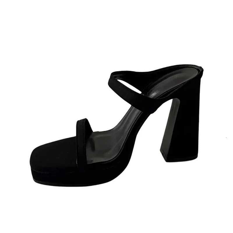 Waterproof Platform Summer Fairy Sle Open-Toe Sandals Square Head Womens oes One-Strap High Heel Elely Slip-On K260311