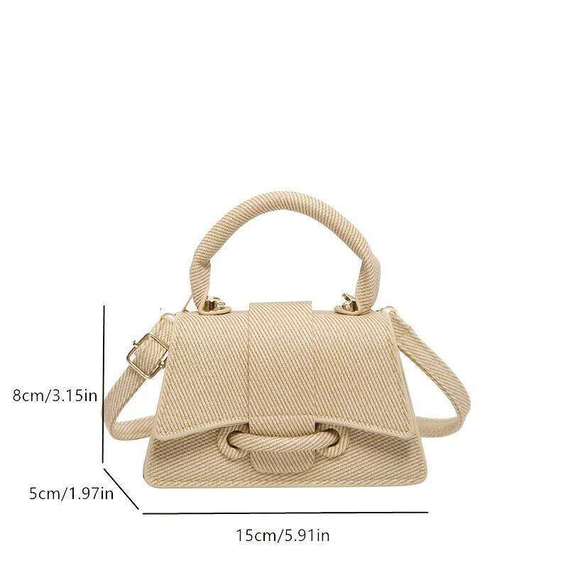 Fashion Solid Color Small Tote Crossbody Bag, Stylish Mini Handbag Mobile Phone Coin Purse, Adjustable Strap, Magnetic Closure, XJ260311