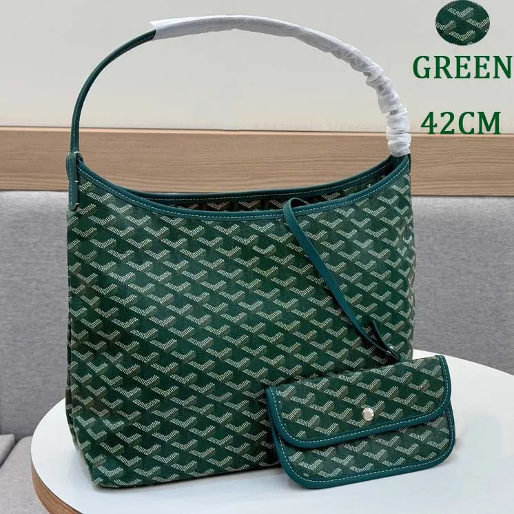 Designer Bag Green Geometric Jacquard Hobo Bag with Matching Pouch Large Capacity Leather Trim Protective Handle Wrap Detachable Mini Purse Luxury Tote Bag