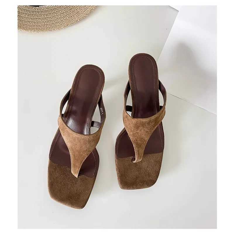 Temperament Minimalist Toe-in Stiletto Sandals for Women Outside Flip-on Versatile High-Heeled Sandals K260311