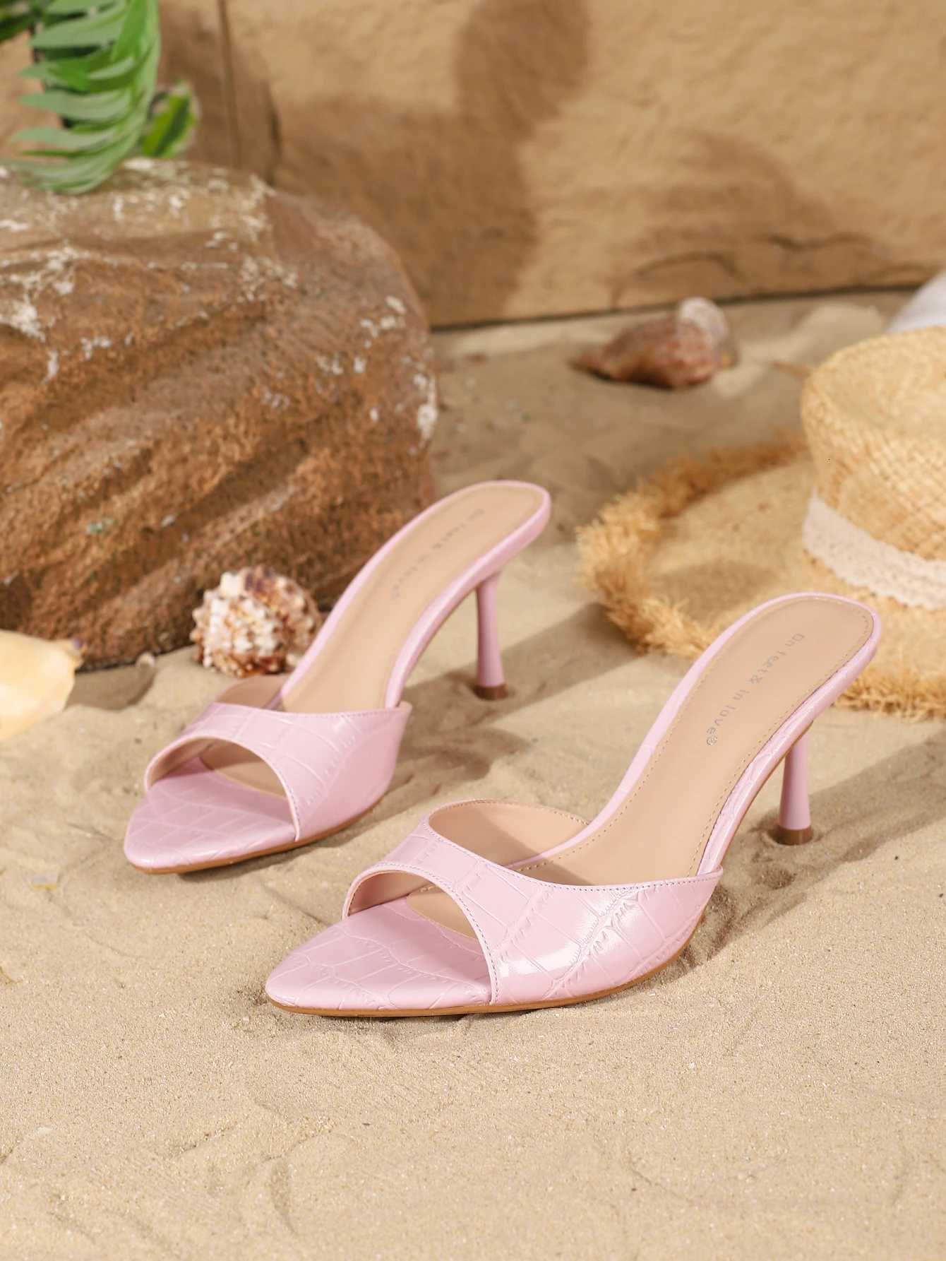 Womens fashionable elegant versatile high heels comfortable simple slip-on stilettos K260311