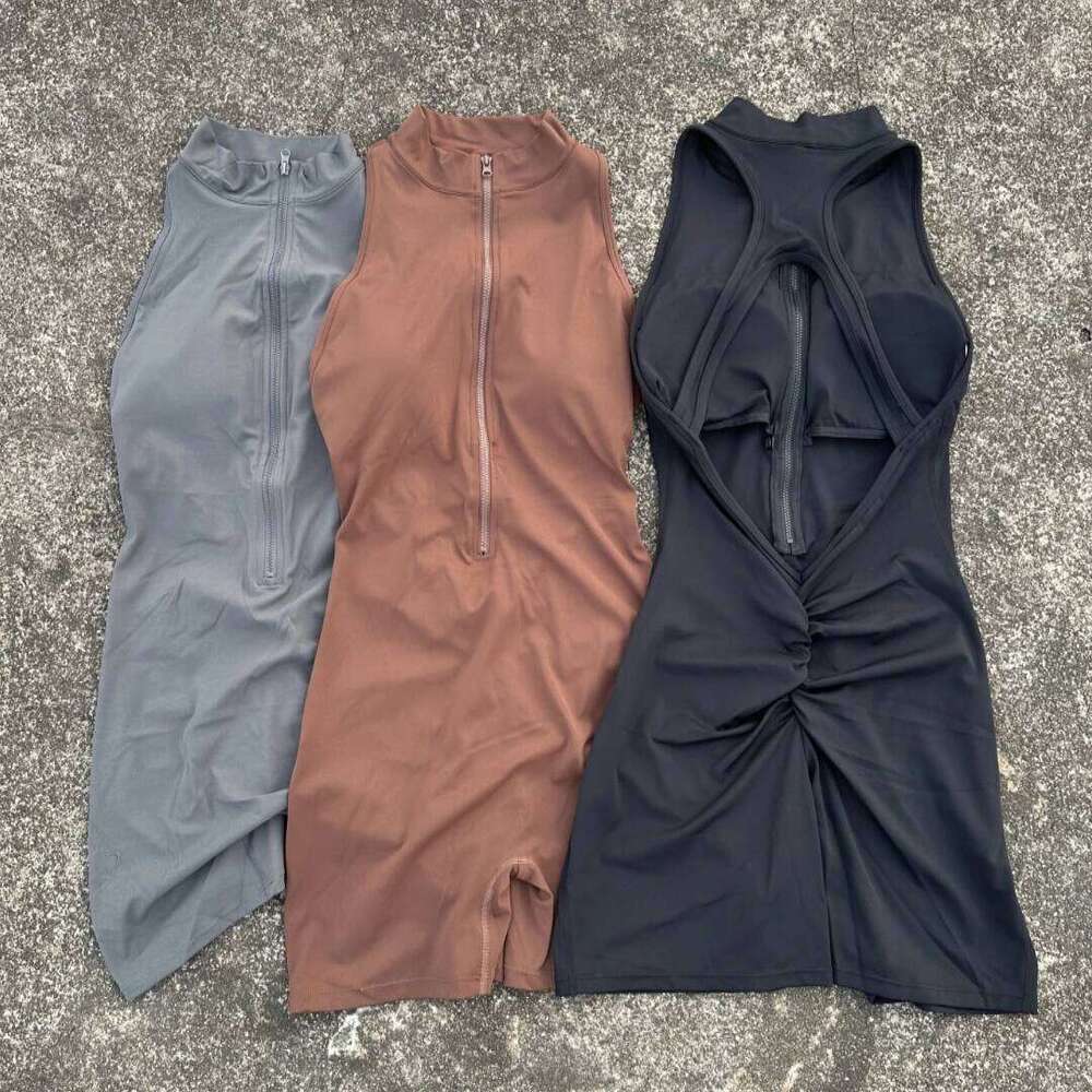 Solid color Scrunch Waist Tight Yoga Jumpsuit Shorts Set Women Zipper Gym Sportswear Fitness One Piece Sports Suit Workout 26H0311