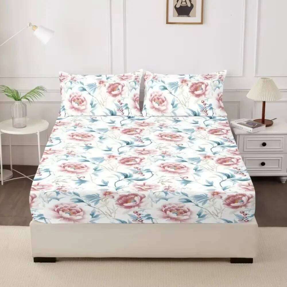 Cover Bedroom Bedding 3 Piece Printed Set one Bed Sheet and Two Pillowcases Una Sbana Y Dos Fundas De Almohada H260311