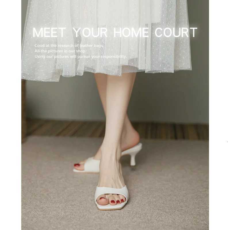 2025 New Summer Square Toe Open Toe High Heeled Womens Slippers PU Ball Shoes Stiletto Sandals for Women K260311