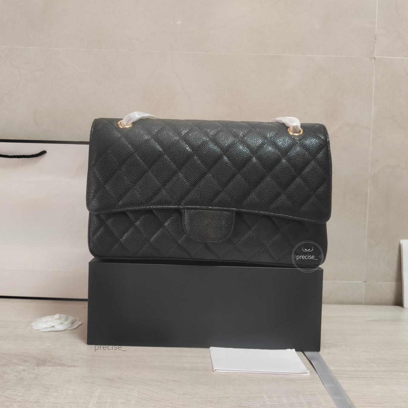 Top Quality Caviar Cowhide Leather CF Bag Designer Handbags Luxury Shoulder Bags for Women 25cm Quilted Flap Bag Gold Chain Purses