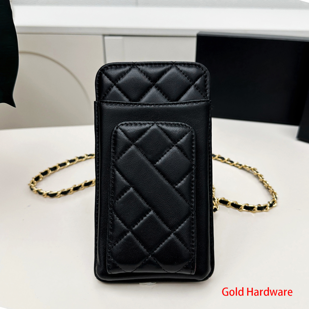 Womens Luxury Designer Bag Cellphone Bag Lady Wallet Mini Cross body Bag Chain Bag Flap Phone Bag Coin Purses Caviar wallet Mini Shoulder Bags Cell Phone Luxury Purse