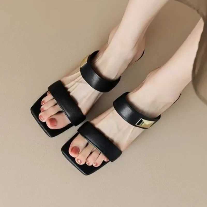 Square Toe Women High Heels Slippers Heeled Sandals Party New 2025 Summer Shoes Sexy Dress Designer Woman Pumps K260311