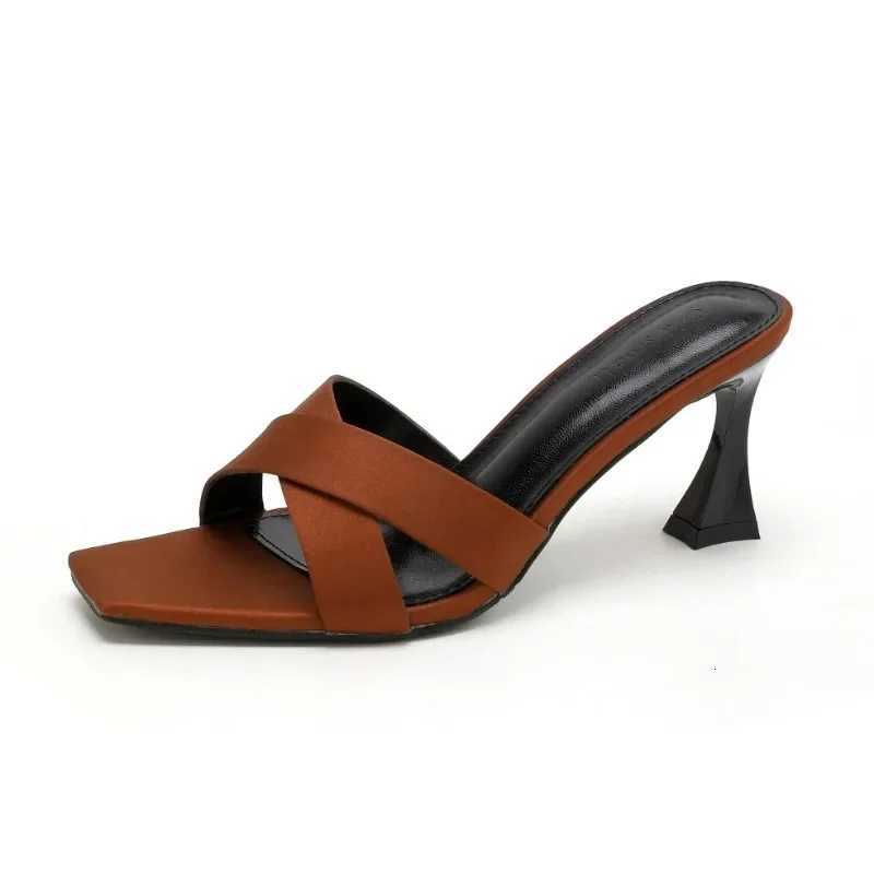 2025 New Womens Sandals Sexy Dress High Heels Daily Office Party Open Toe Womens Sandals Square Head Womens Shoes K260311