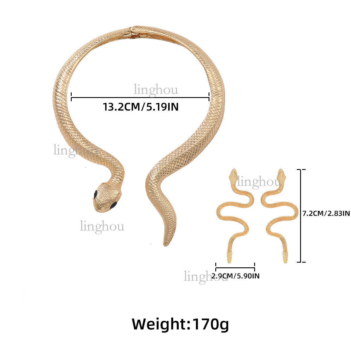 2026 Designer Necklace Luxury Brand Women's Jewelry European And American Retro Simple Serpentine Necklace Earring Set Hip Hop Punk Style Fashion