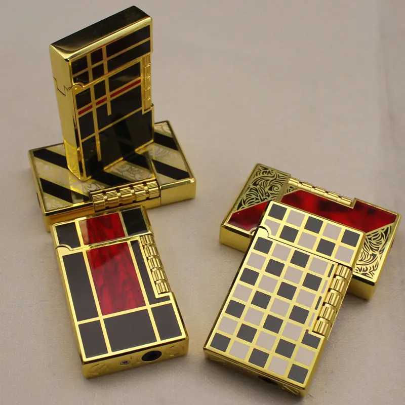 2026 Gas Lighter Grinding Jet Gas Flint Lighter Butane Metal Emboss PING Bright Sound Cigarette Cigar Lighter Inflated N260311