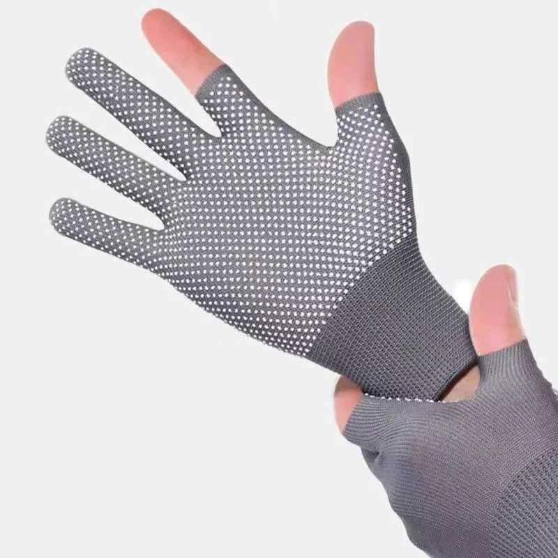 Glue-dot Non-slip Cycling Gloves For Men Outdoor Two-finger Touch Screen Thin Gloves M260311
