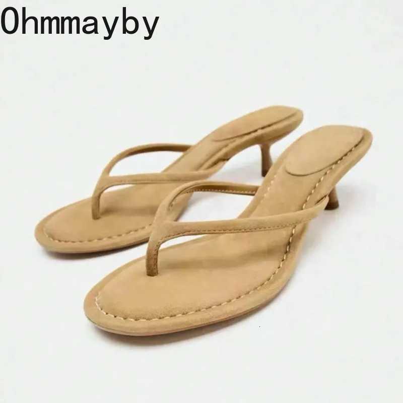 Fashion Clip Toe Low Heel Women Ladies Elegant Beach Slides 2026 New Designer Summer Shoes K260311