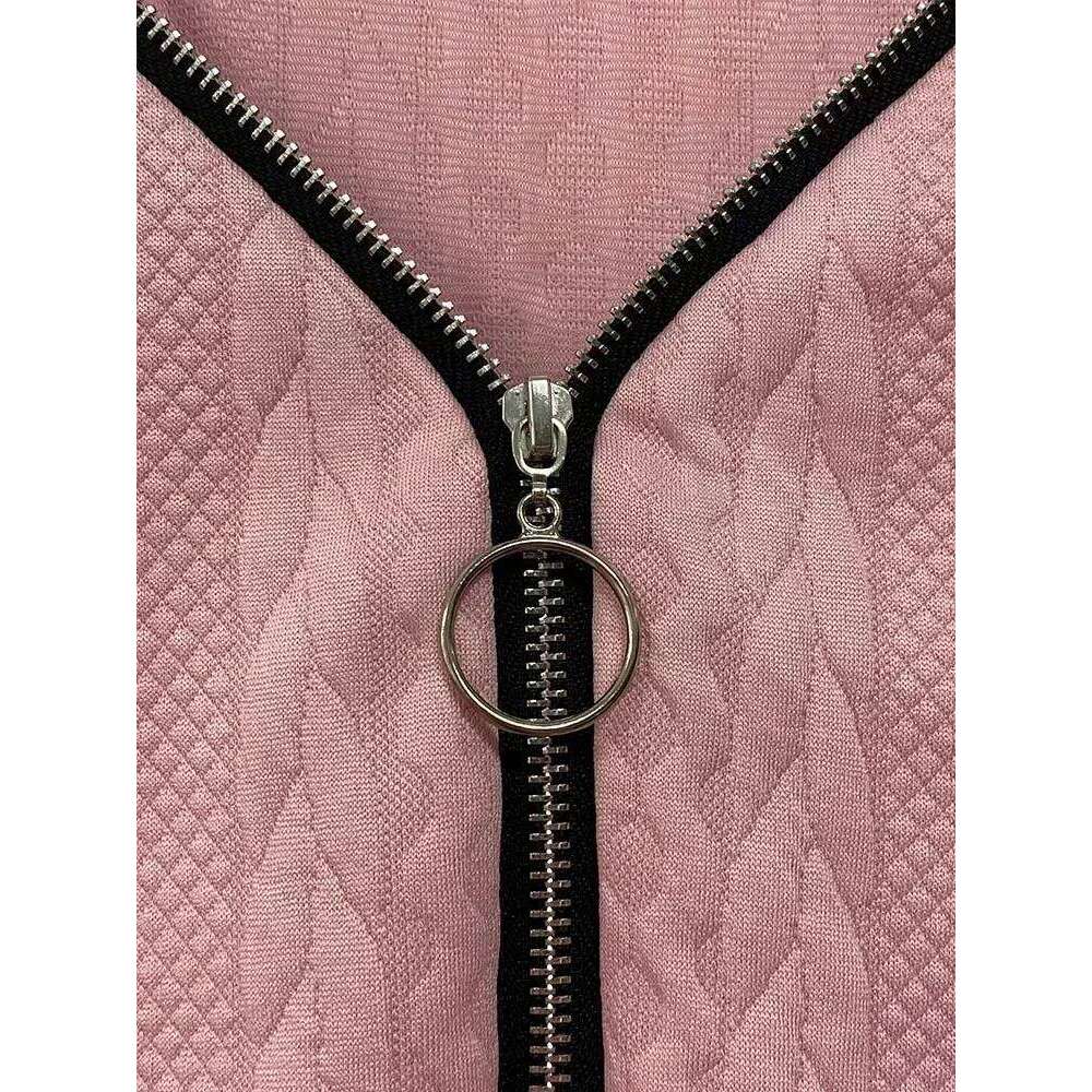 Sexy Zipper Mini Dress Women Winter Autumn V Neck Long Sleeve Dresses Solid Color Casual Basic Robe Z260311