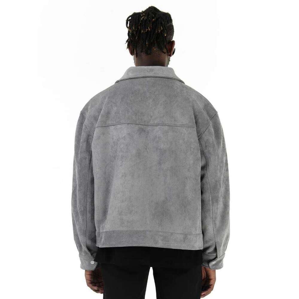 Autumn Jackets Oversize Casual Clothes High Street Pockets Laper Zipper Suede Thick Coat Mens Windbreaker Loose 26Y0310