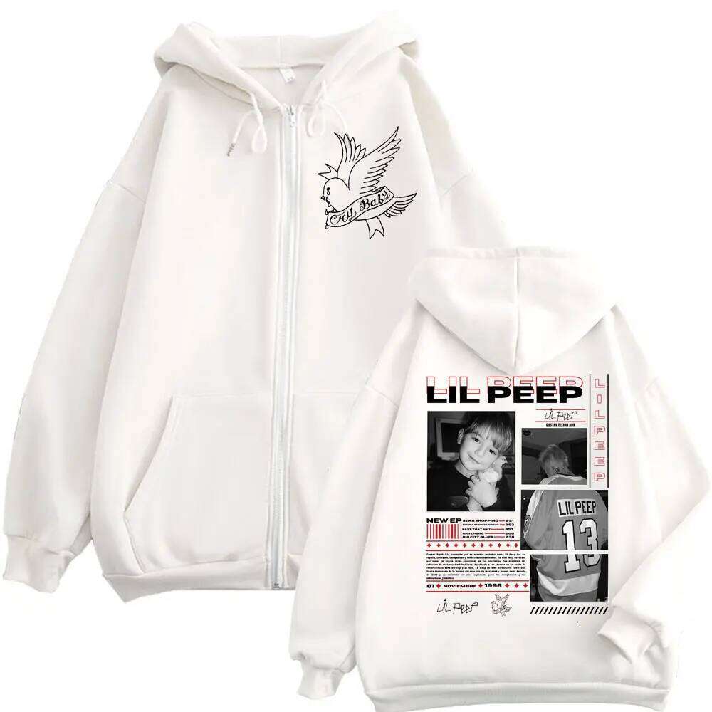 Rapper Lil Peep Merch Zipper Hoodies Fashion Hip Hop Vintage Zip Up Jacket Pullovers Men Women Casual Long Sleeve Sweatshirts 26H0311