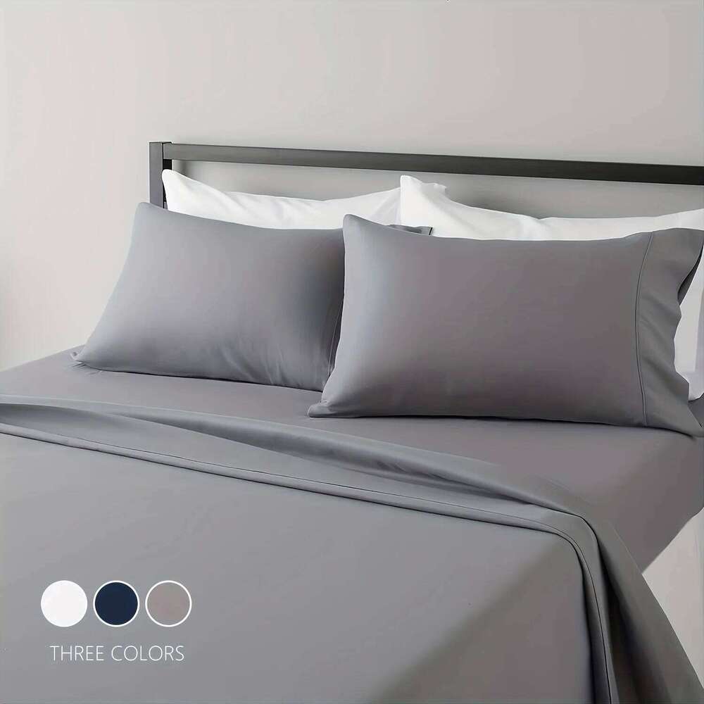 3/4 Piece Sheet Set Breathable & Cooling Hotel Bed Sheets Extra Soft Easy FITTED FLAT SHEET PILLOWCASES H260311 - view 3