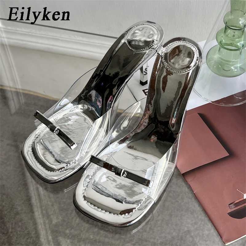 Eilyken Summer Fashion Butterfly-knot Satin Women Slipper Slip On Ladies Sandal Thin High Heel Outdoor Dress Slides Shoes K260311