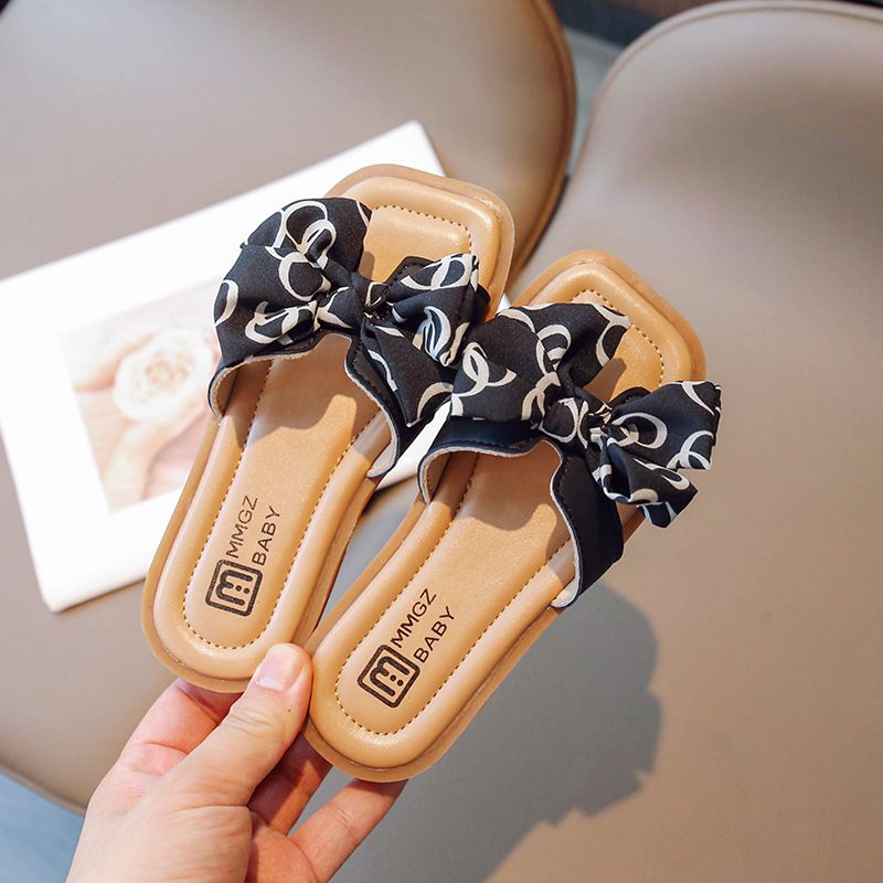 Girls Slippers Toddlers with Bow-knot Non-slip Children Fashion Princess Slides Kidszworld Slippers Open-toe Kids Summer Beach Shoes Flats Slippers Si