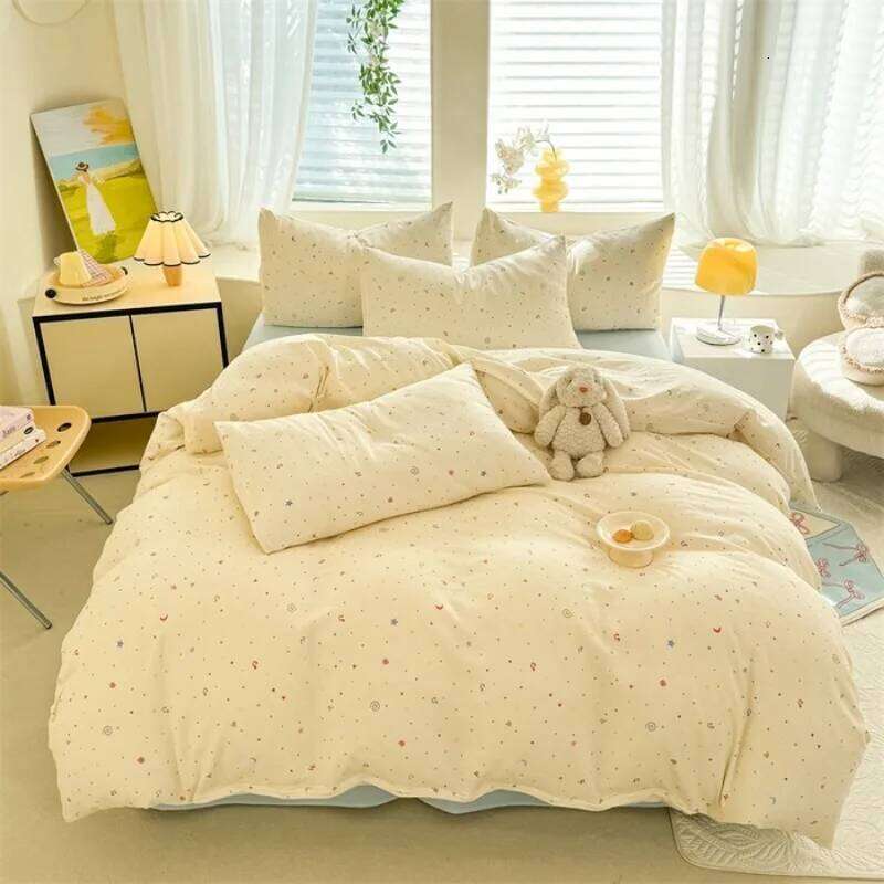 Floral Style Duvet Single/Queen/King Soft Washed Cotton Bed Cover 240x220 Bedding Sets H260311