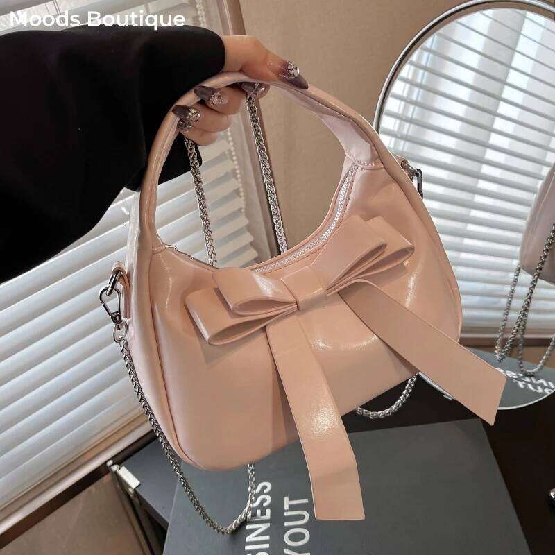MOODS Bow Knot Mini Top-handle Bags For Women 2025 Spring Latest Trend Designer Purses And Handbag Luxury Shoulder Crossbody Bag XJ260311