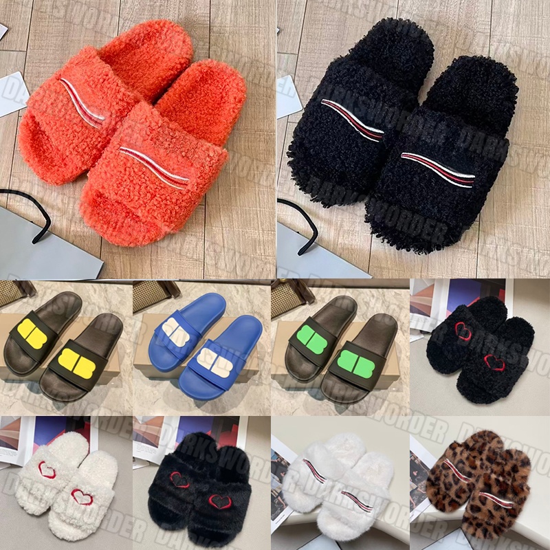 Luxury Slides Paris Designer balenciaslipper mens womens Slippers Ladies Wool Winter Fur Warm Sandals Indoor Outdoor pool beach Flip Flop
