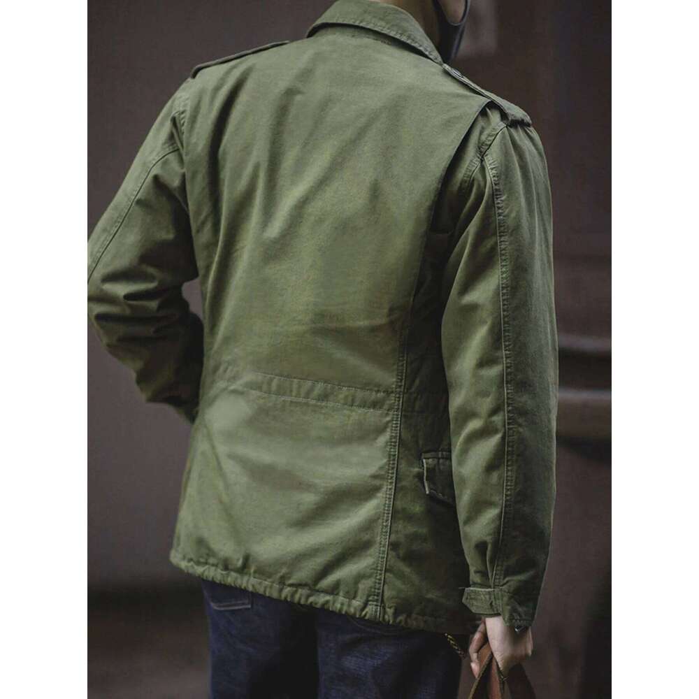 M65 Field Men's Military Retro Multi Pocket Collar Zipper Jacket, 100% Cotton 26H0311