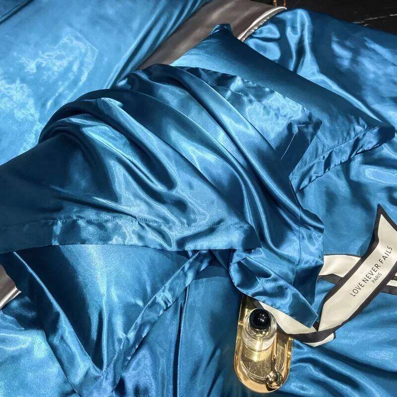 Pure 100% Silk Comforter 4pcs King Queen Size Bedding Kit Cover Linen Sets My Melody Bed Sheets H260311