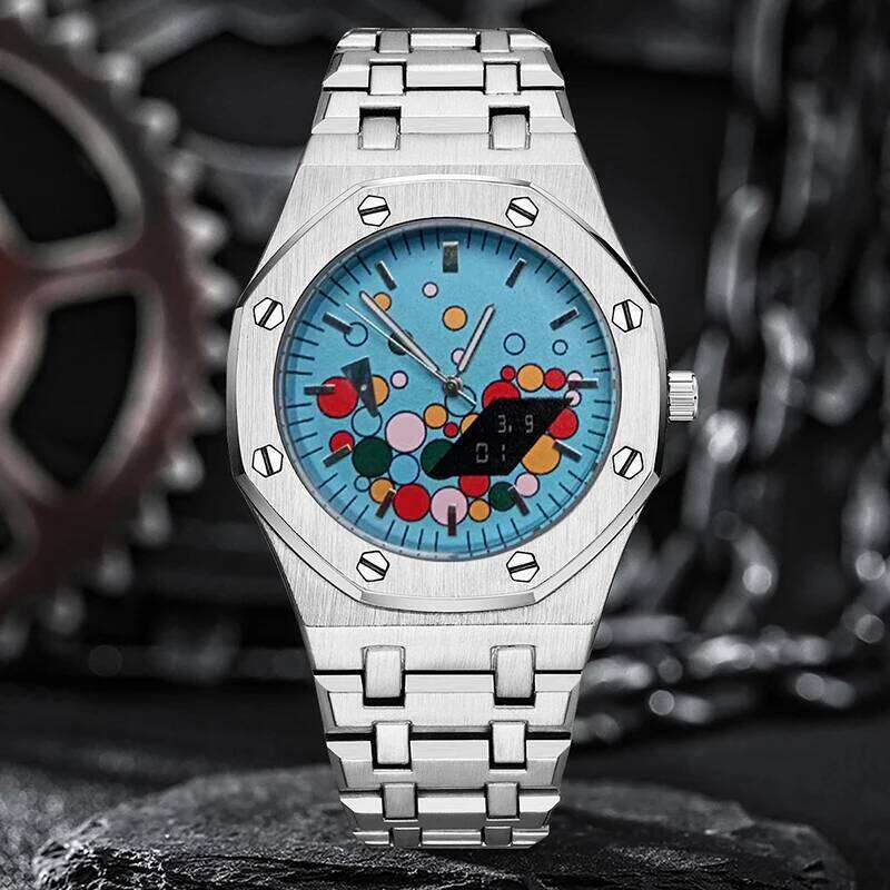 Quartz Watch For Men Geometric Design Fashion Sports Waterproof Chronograph Luminous Man Wristwatch Business Men's Watches Clock