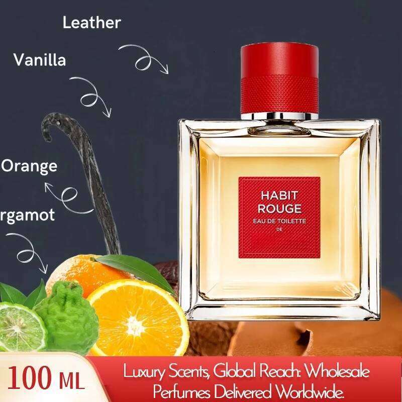Habit Rouge Eau de Toilette-The Immortal Classic,Pioneering Leather & Citrus Accord,A Gentleman Legacy in a Bottle,Long Lasting Z260311