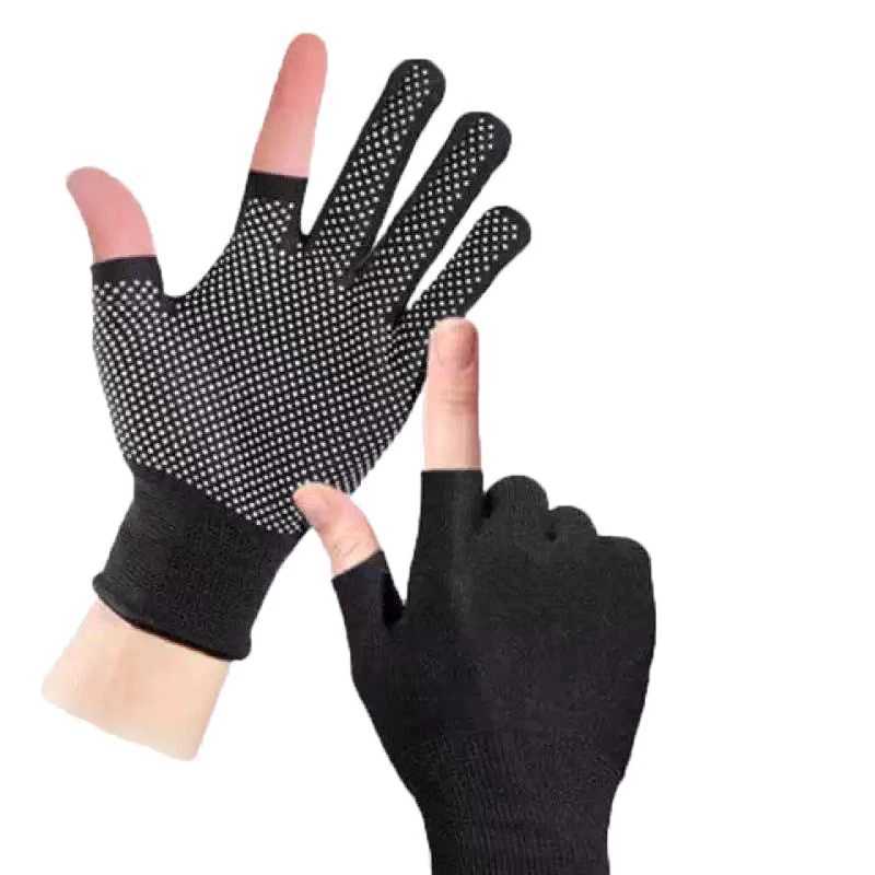 Glue-dot Non-slip Cycling Gloves For Men Outdoor Two-finger Touch Screen Thin Gloves M260311