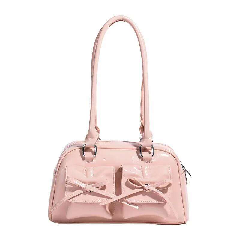 Bow Pocket Design Women's Shoulder Bag Vintage Pu Leather Ladies Small Underarm Bags Fashion Female Luxury Handbags Tote Purse XJ260311