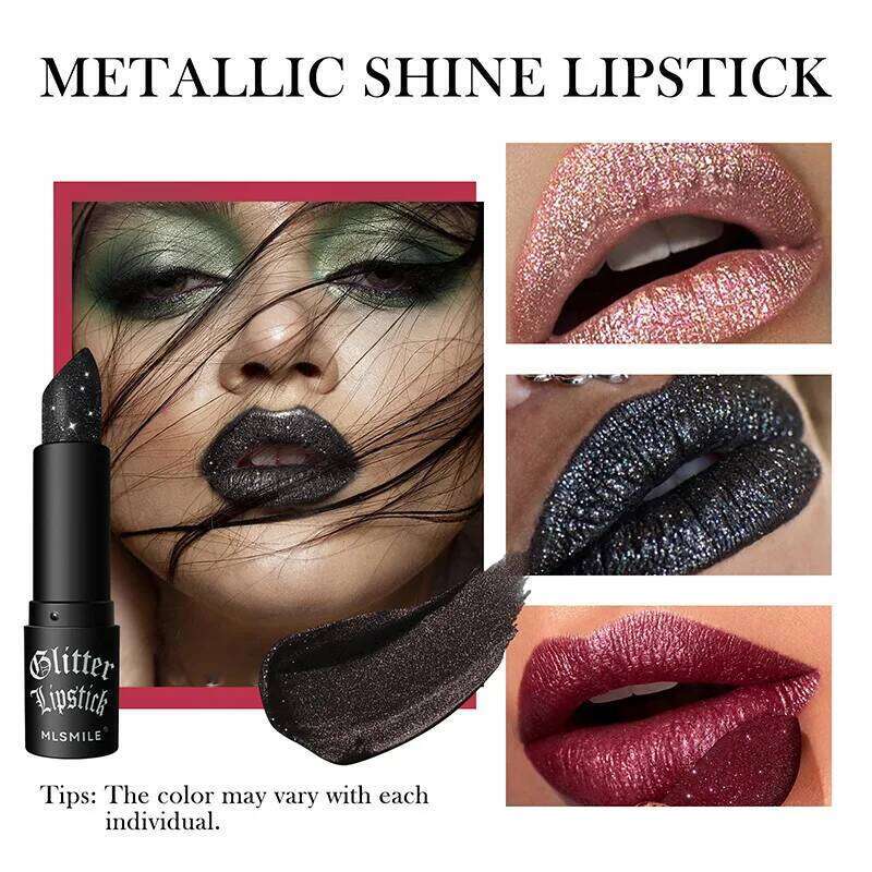 Waterproof Glitter Punk Style Nude Matte Not Fading Pearlescent Sexy Red Pink Velvet Lipsticks Lips Makeup Cosmetic W260311