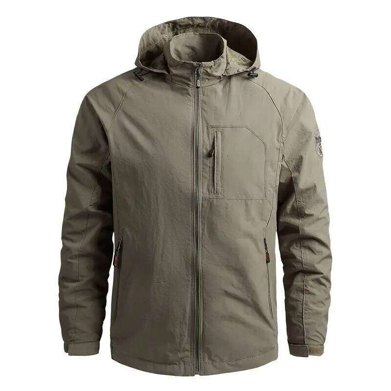 Spring Men Outdoor Waterproof Jacket Plus Size Windbreaker Rain Coat Breathable Fishing Camping Tactical Jackets Male Clothing 26H0311
