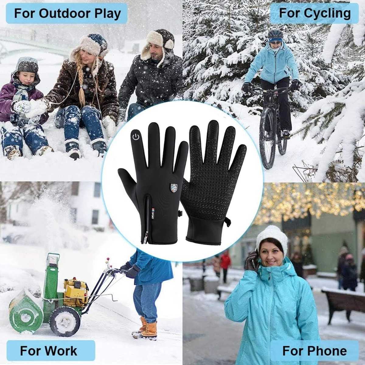 CZHIYAO Winter Gloves for Men Women Touch Screen Cold Weather Thermal Sport for Fishing Running Cycling Driving Warm Windproof M260311