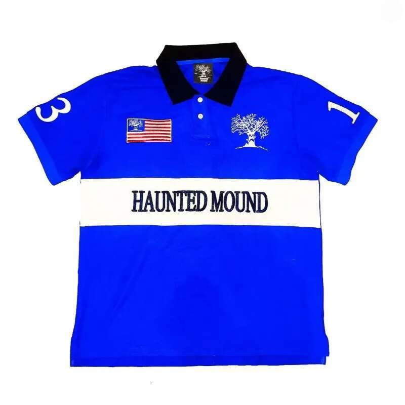Men's Polos Men's Tees Polo Haunted Mound Polo Shirt America Retro Street Hip Hop Short Sleeve Y2k Men Casual Top Baseball Home Casual Men&#