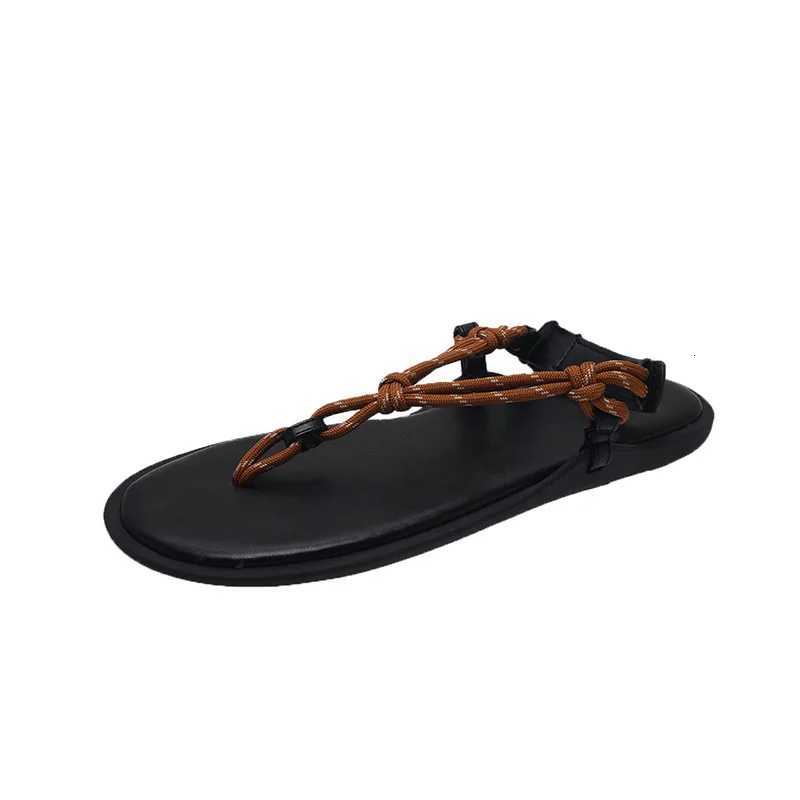 rope sandals womens casual flat shoes summer beach flat shoes 2025 new vacation flip-flops K260311