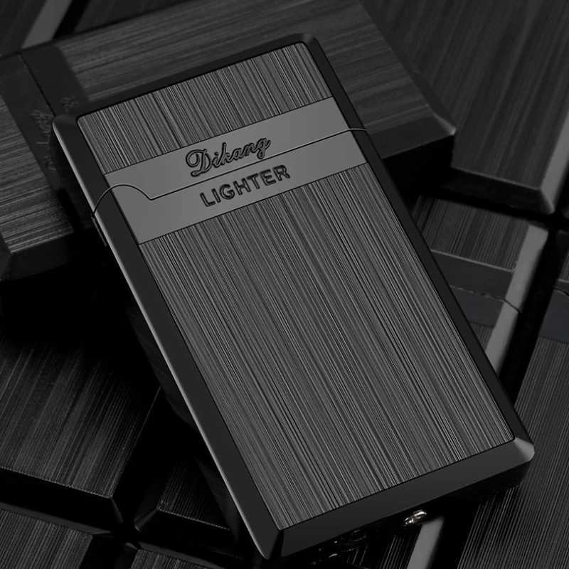 New Creative Outdoor Gas Butane Metal Turbine Torch Lighter Gold Silver Black Cigar Lighter Gadget for Men High-end Gift N260311